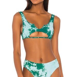 Frankie’s Bikinis Cole Top Emerald Tie Dye